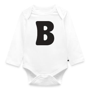 B - Organic Longsleeve Baby Bodysuit - white - Front