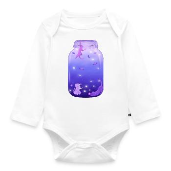 Cats in the Galaxy Jar - Organic Longsleeve Baby Bodysuit - white - Front