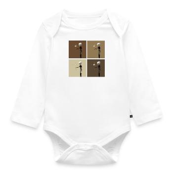 RoboCollage - Baby Bio-Langarm-Body - Weiß - Vorne