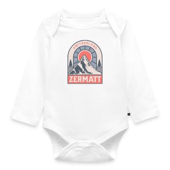 Zermatt Suisse Ski rétro - Body Bébé bio manches longues - blanc - Devant