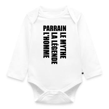Meilleur Parrain - Super Parrain - Body Bébé bio manches longues - blanc - Devant