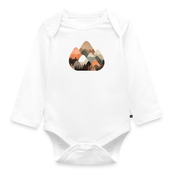 Mountains and forest - Organic Longsleeve Baby Bodysuit - white - Front