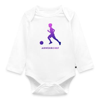 Fußballspieler Abwehrchef - Abwehrspieler - Baby Bio-Langarm-Body - Weiß - Vorne