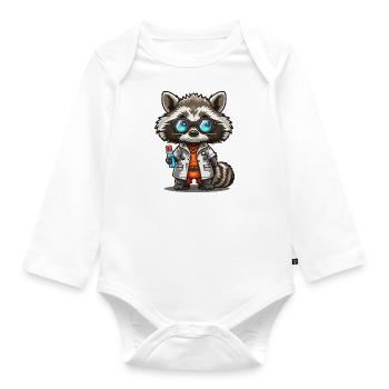 Rascal Researcher - Organic Longsleeve Baby Bodysuit - white - Front