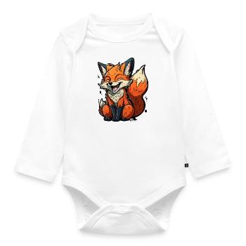 Schlau wie ein Fuchs - Baby Bio-Langarm-Body - Weiß - Vorne