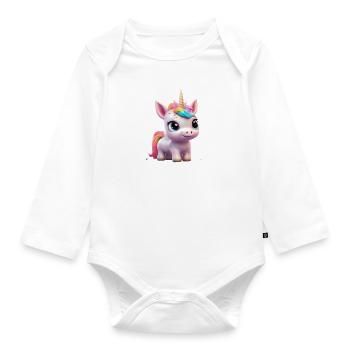 Bébé Licorne Super Mignon Licorne - Body Bébé bio manches longues - blanc - Devant
