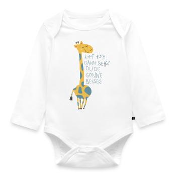 Illustration "Heads up" - Organic Longsleeve Baby Bodysuit - white - Front