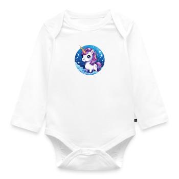 Licorne mignonne - Body Bébé bio manches longues - blanc - Devant