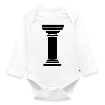 Greek Column - Organic Longsleeve Baby Bodysuit - white - Front