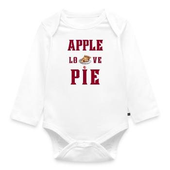 Slice of apple pie - Organic Longsleeve Baby Bodysuit - white - Front