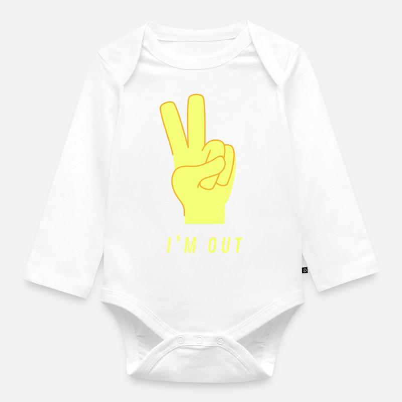 I'm out - Baby Bio-Langarm-Body - Weiß