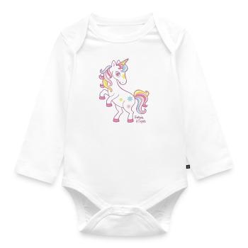 Kleines Einhorn - Baby Bio-Langarm-Body - Weiß - Vorne