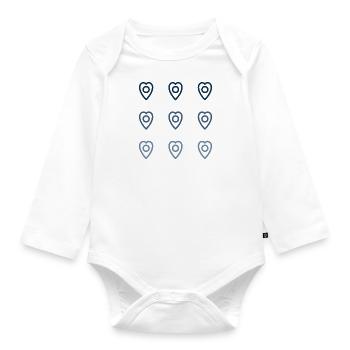 Herz-Anstecknadel - Baby Bio-Langarm-Body - Weiß - Vorne