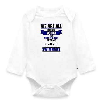 Only the best become swimmers - Organic Longsleeve Baby Bodysuit - white - Front