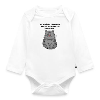 Für alle Katzenfreunde - Baby Bio-Langarm-Body - Weiß - Vorne