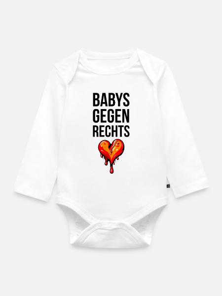 BABYS GEGEN RECHTS - Baby Bio-Langarm-Body - Weiß