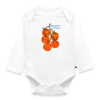 Tomate design rétro - Body Bébé bio manches longues - blanc - Devant