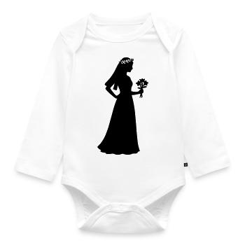 bride - Organic Longsleeve Baby Bodysuit - white - Front