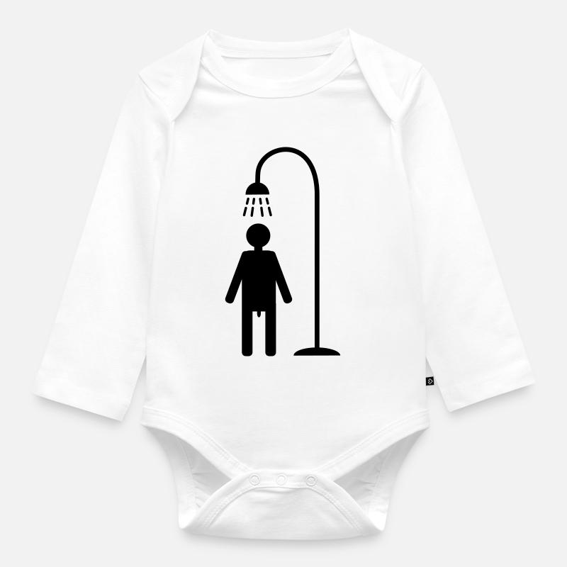 douche - Body Bébé bio manches longues - blanc