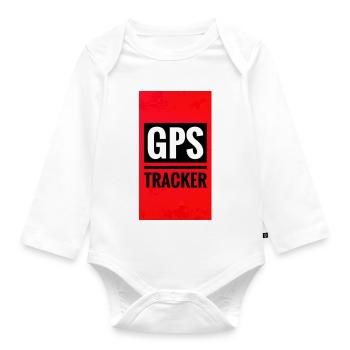 GPS Tracking Poster Style - Organic Longsleeve Baby Bodysuit - white - Front