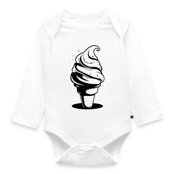 Eiswaffel Skizze - Organic Longsleeve Baby Bodysuit - white - Front