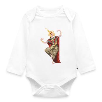 8bit thai dancer - Baby Bio-Langarm-Body - Weiß - Vorne