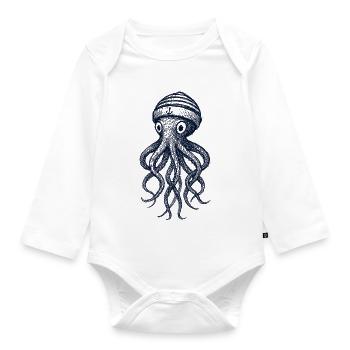 Sailor Squid - Organic Longsleeve Baby Bodysuit - white - Front