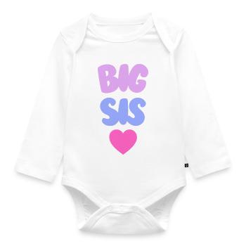 Big Sis Love - Baby Bio-Langarm-Body - Weiß - Vorne