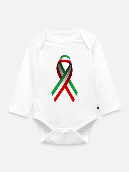 Peace for Iran - Ribbon - Baby Bio-Langarm-Body - Weiß