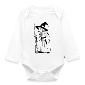 Hexe - Baby Bio-Langarm-Body - Weiß - Vorne
