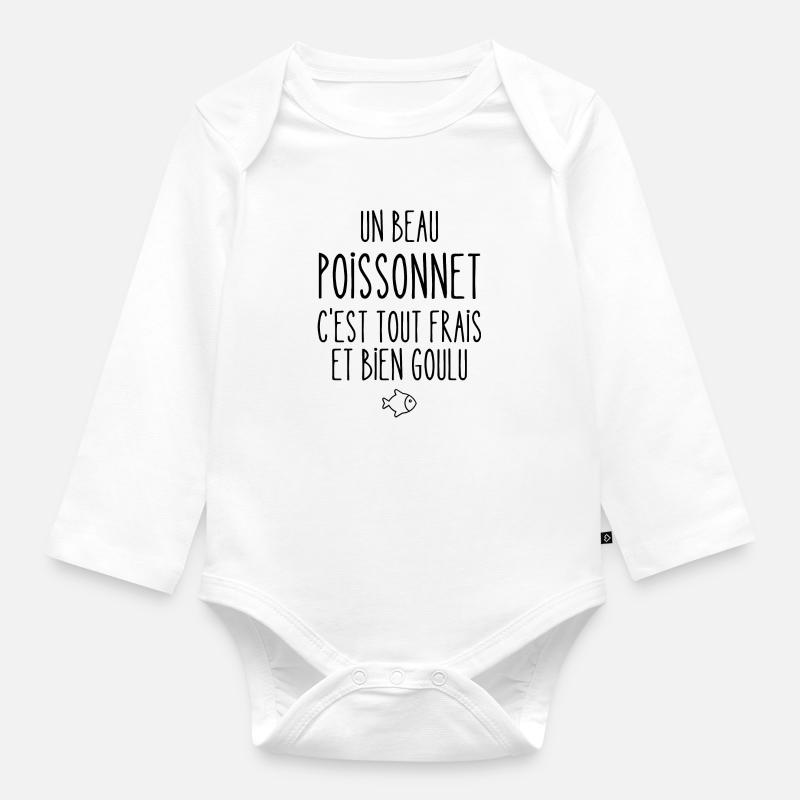 un beau poissonnet - Body Bébé bio manches longues - blanc
