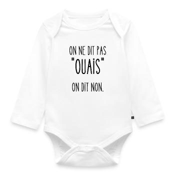 on ne dit pas ouais - Body Bébé bio manches longues - blanc - Devant