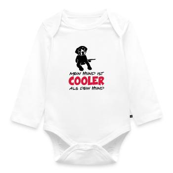 Baby Kind Cooler Hund - Baby Bio-Langarm-Body - Weiß - Vorne