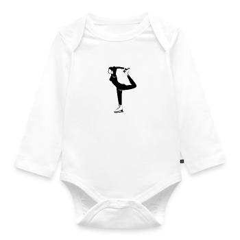 Eiskunstlauf Dame - Baby Bio-Langarm-Body - Weiß - Vorne