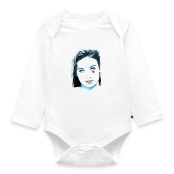 Femme, Yeux verts,Demi Moore, Cœur, Visage - Body Bébé bio manches longues - blanc - Devant