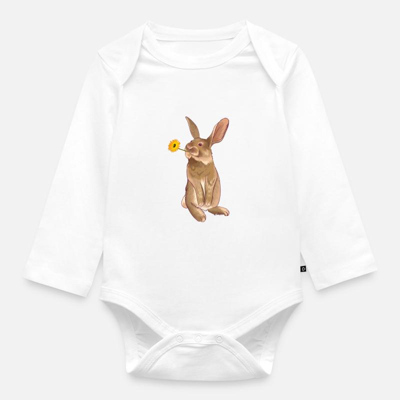 Lapin - Body Bébé bio manches longues - blanc