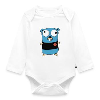 Glow Goopher - Organic Longsleeve Baby Bodysuit - white - Front