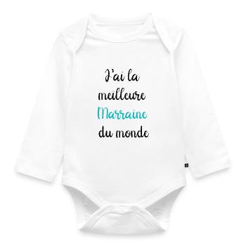 La meilleure marraine du monde - Body Bébé bio manches longues - blanc - Devant