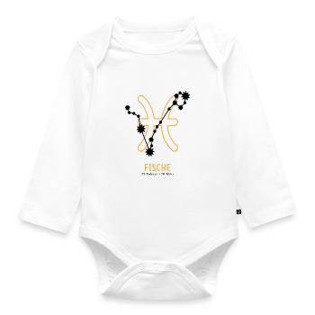 Sternzeichen Illustration Fische - Baby Bio-Langarm-Body - Weiß - Vorne