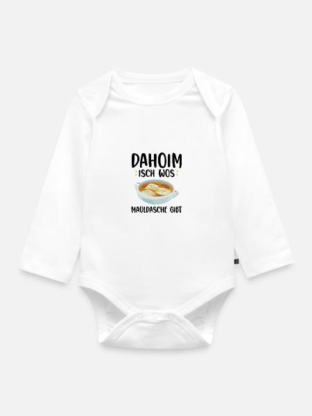 Maultaschen - Baby Bio-Langarm-Body - Weiß