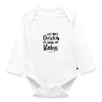 Hebammen - Baby Bio-Langarm-Body - Weiß - Vorne