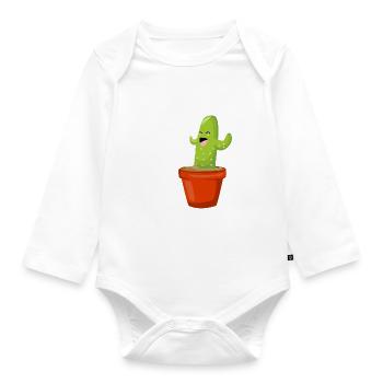 Cactus Hug - Organic Longsleeve Baby Bodysuit - white - Front