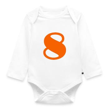 8. 8 YEARS. EIGHT. 8TH ANNIVERSARY. ANNIVERSARY - Organic Longsleeve Baby Bodysuit - white - Front