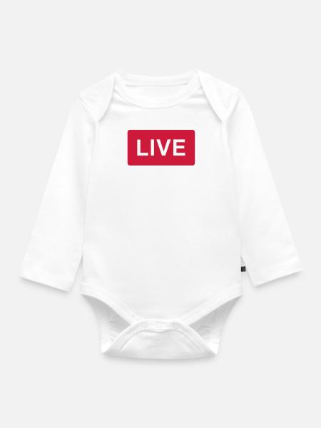 Jetzt LIVE - Baby Bio-Langarm-Body - Weiß