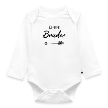 Kleiner Bruder - Brüder - Partnerlook - Baby Bio-Langarm-Body - Weiß - Vorne