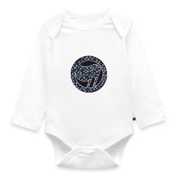 Alerta Antifa muster blume - Baby Bio-Langarm-Body - Weiß - Vorne