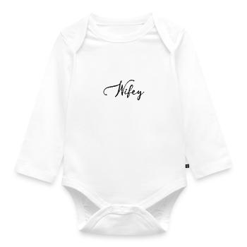 Wifey Married - Organic Longsleeve Baby Bodysuit - white - Front