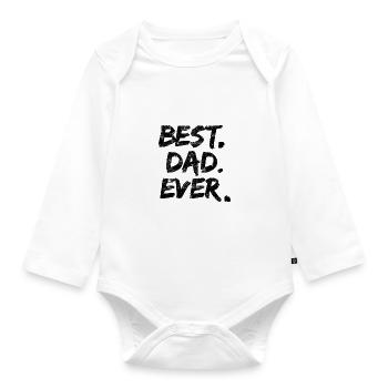 The best dad - Organic Longsleeve Baby Bodysuit - white - Front