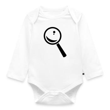 Magnifying Glass Magnifying Glass Laboratory Detective - Organic Longsleeve Baby Bodysuit - white - Front