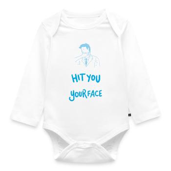 Je ne t’ai pas frappé i High Fived Your Face Gift - Body Bébé bio manches longues - blanc - Devant